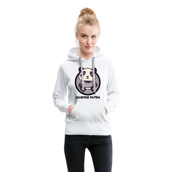 Diverse Panda Sephia Themed Women’s Premium Hoodie - white