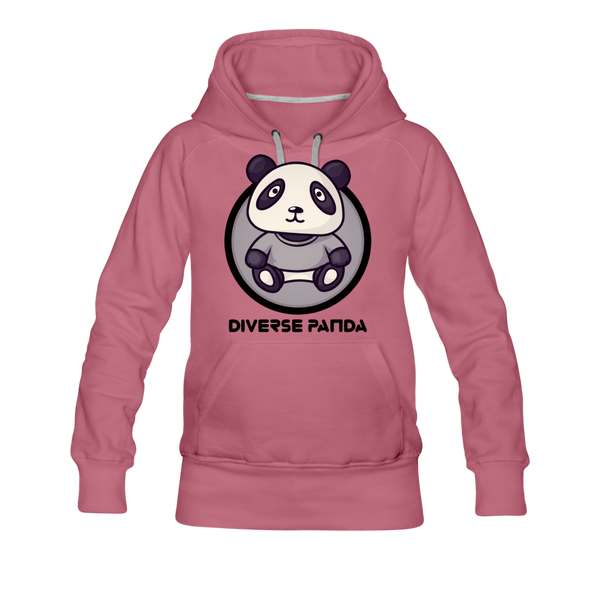 Diverse Panda Sephia Themed Women’s Premium Hoodie - mauve