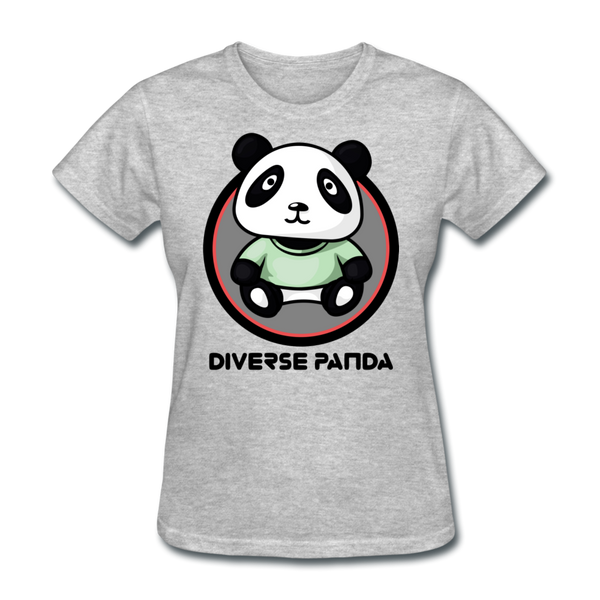 Diverse Panda Purple Glow Themed Women's T-Shirt - heather gray