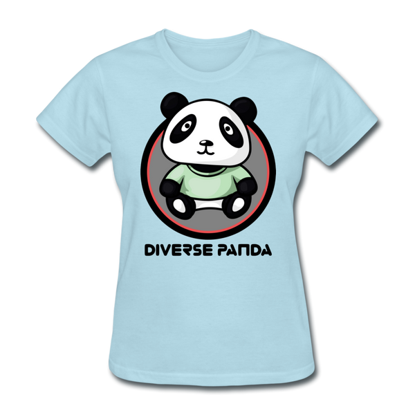 Diverse Panda Purple Glow Themed Women's T-Shirt - powder blue