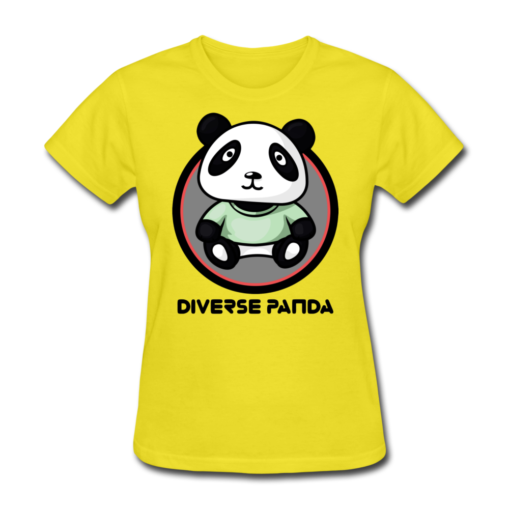 Diverse Panda Purple Glow Themed Women's T-Shirt - yellow