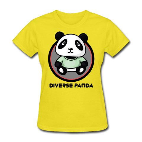 Diverse Panda Purple Glow Themed Women's T-Shirt - yellow