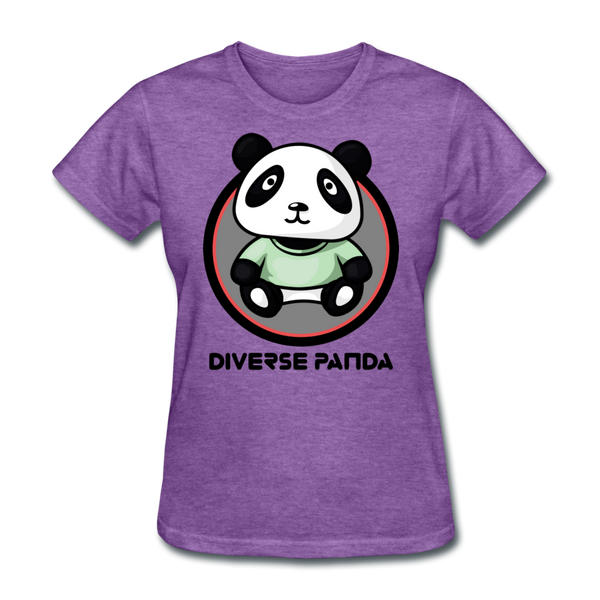 Diverse Panda Purple Glow Themed Women's T-Shirt - purple heather