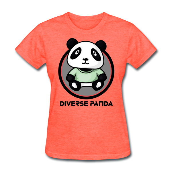 Diverse Panda Purple Glow Themed Women's T-Shirt - heather coral