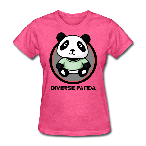 Diverse Panda Purple Glow Themed Women's T-Shirt - heather pink