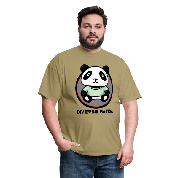 Diverse Panda Purple Glow Themed Men's T-Shirt - khaki