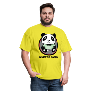 Diverse Panda Purple Glow Themed Men's T-Shirt - yellow