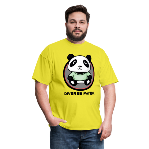 Diverse Panda Purple Glow Themed Men's T-Shirt - yellow