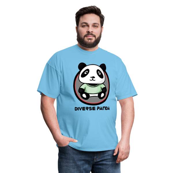 Diverse Panda Purple Glow Themed Men's T-Shirt - aquatic blue