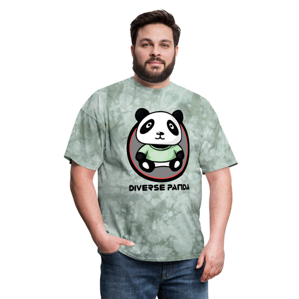 Diverse Panda Purple Glow Themed Men's T-Shirt - military green tie dye