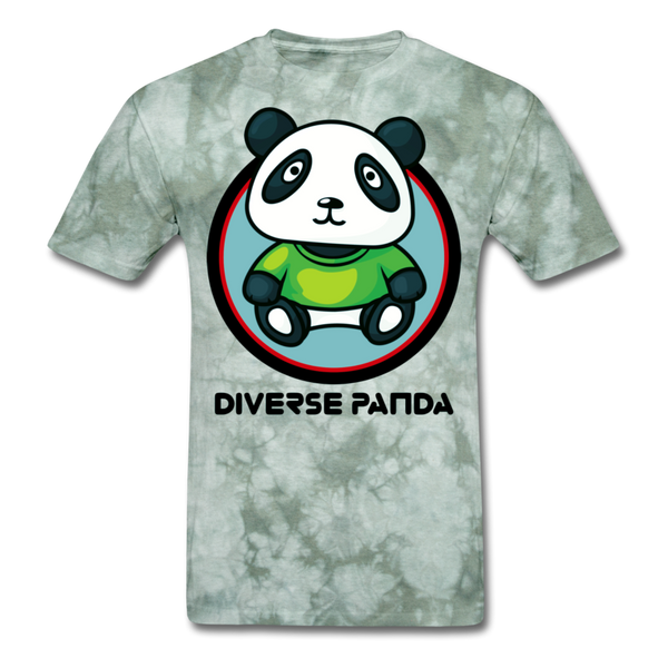 Diverse Panda Greener Theme Men's T-Shirt - military green tie dye