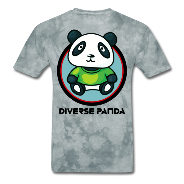 Diverse Panda Greener Theme Men's T-Shirt - grey tie dye