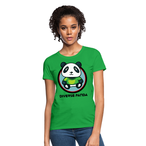 Diverse Panda Greener Theme Women's T-Shirt - bright green