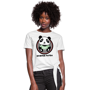 Diverse Panda Purple Glow Women's Knotted T-Shirt - white