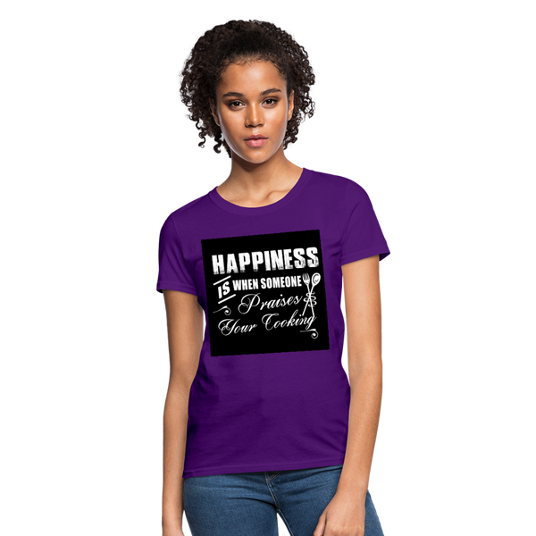 Happiness Is When Someone Praises Your Cooking Women's T-Shirt - purple