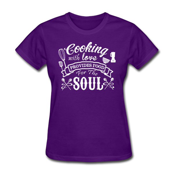 Cooking With Love Provides Food For The Soul Women's T-Shirt - purple
