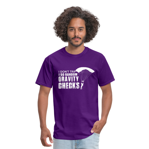 I Don't Trip I Do Random Gravity Checks Men's T-Shirt - purple