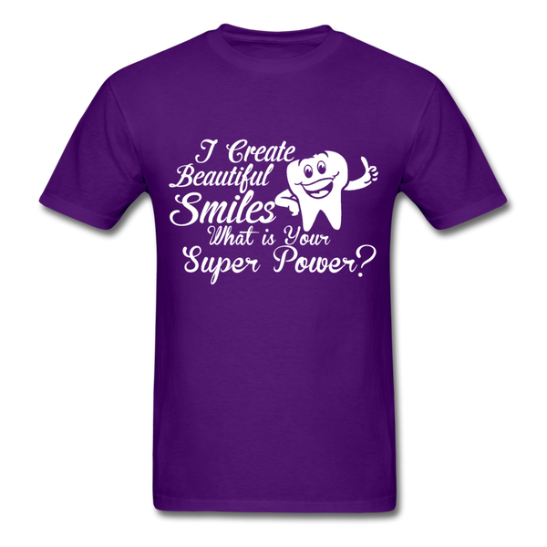 I Create Beautiful Smiles What Is Your Super Power? Men's T-Shirt - purple