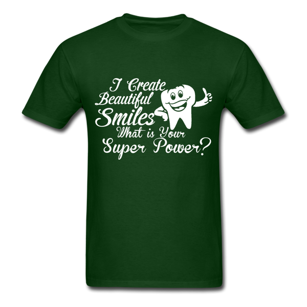 I Create Beautiful Smiles What Is Your Super Power? Men's T-Shirt - forest green