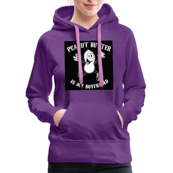 Peanut Butter Is My Boyfriend Women’s Premium Hoodie - purple