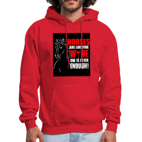 Horses Are Like Wine One Is Never Enough! Men's Hoodie - red