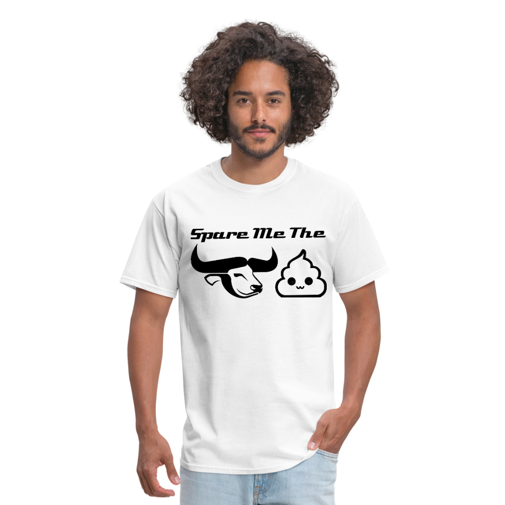 Spare Me The Bull Crap (Emoji Humor) Men's T-Shirt - white
