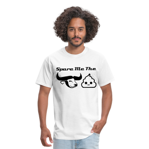 Spare Me The Bull Crap (Emoji Humor) Men's T-Shirt - white