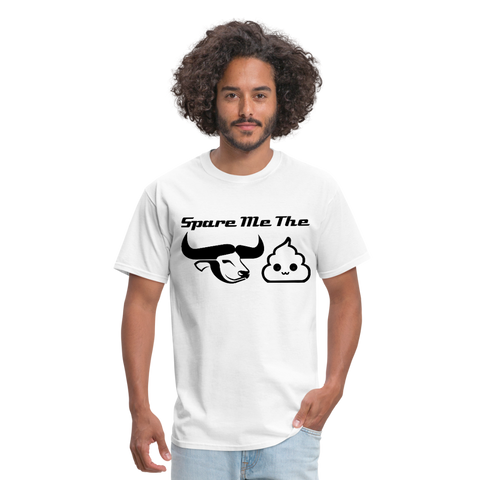 Spare Me The Bull Crap (Emoji Humor) Men's T-Shirt - white