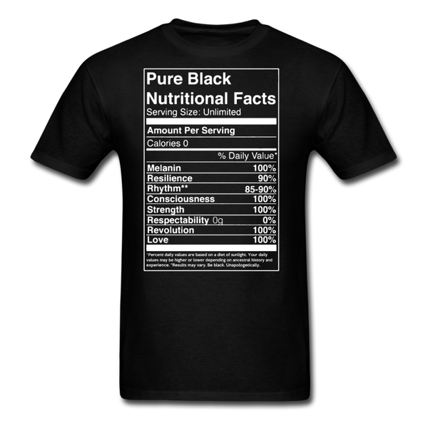Pure Black Nutritional Facts Men's T-Shirt - black