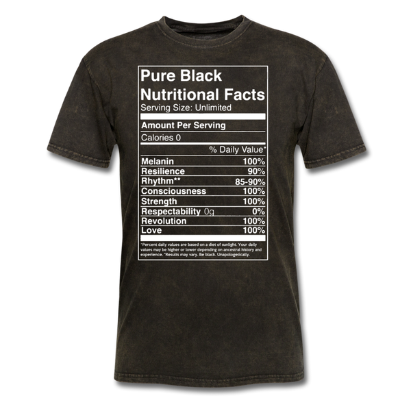 Pure Black Nutritional Facts Men's T-Shirt - mineral black