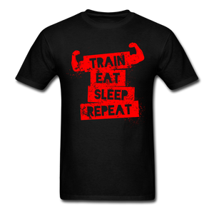 Train Eat Sleep Repeat Men's T-Shirt - black