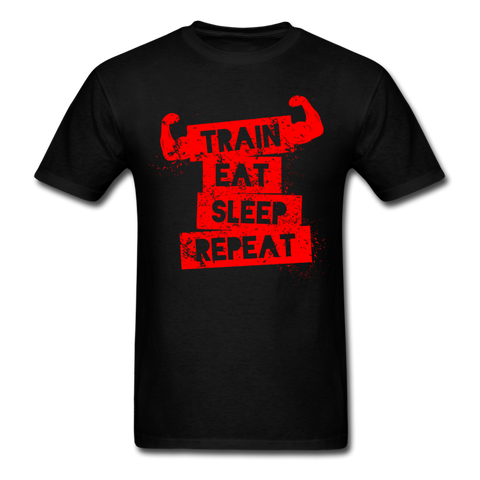 Train Eat Sleep Repeat Men's T-Shirt - black