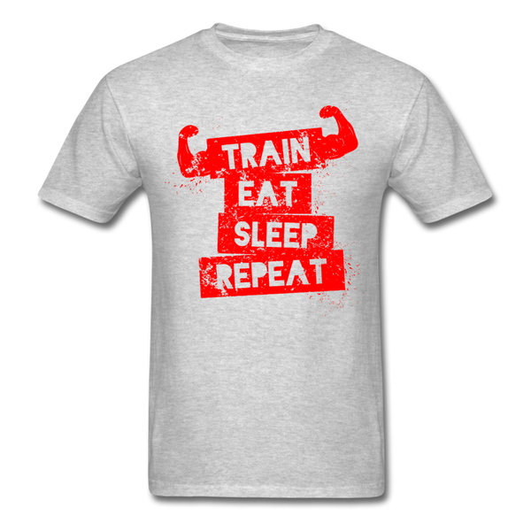 Train Eat Sleep Repeat Men's T-Shirt - heather gray
