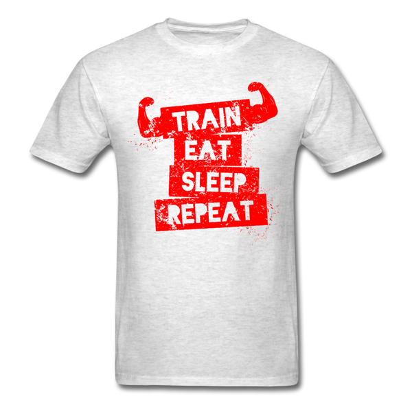 Train Eat Sleep Repeat Men's T-Shirt - light heather gray