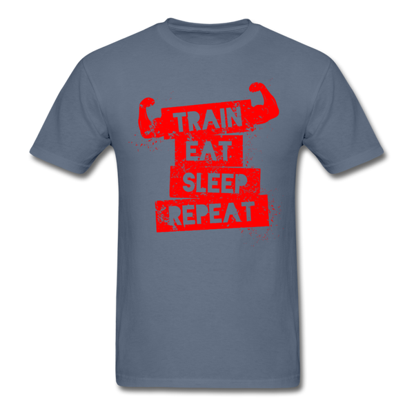 Train Eat Sleep Repeat Men's T-Shirt - denim