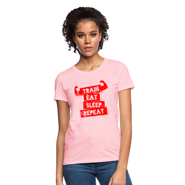 Train Eat Sleep Repeat Women's T-Shirt - pink