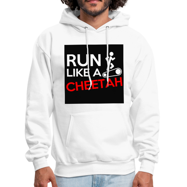 Run Like A Cheetah Men's Hoodie - white