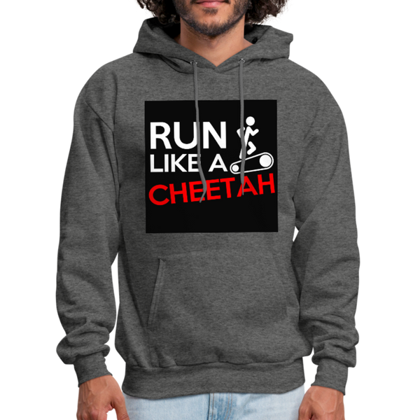 Run Like A Cheetah Men's Hoodie - charcoal gray