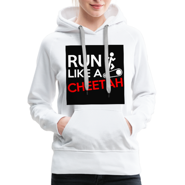Run Like A Cheetah Women’s Premium Hoodie - white