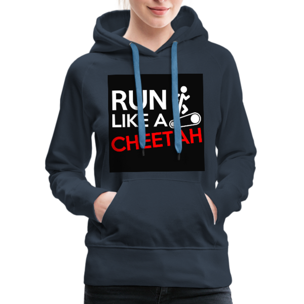 Run Like A Cheetah Women’s Premium Hoodie - navy