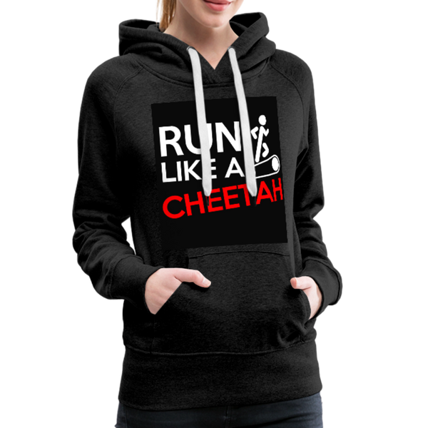 Run Like A Cheetah Women’s Premium Hoodie - charcoal gray