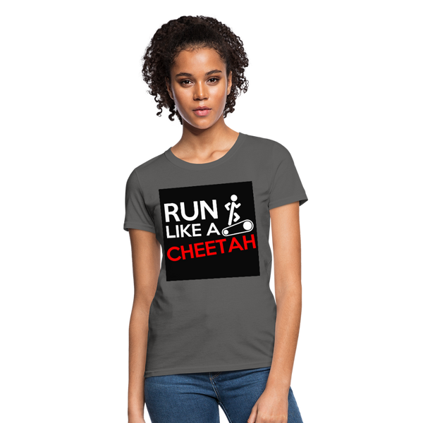 Run Like A Cheetah Women's T-Shirt - charcoal