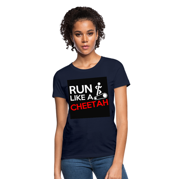 Run Like A Cheetah Women's T-Shirt - navy