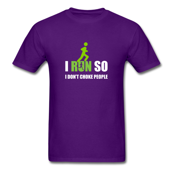 I Run So I Don't Choke People Men's T-Shirt - purple