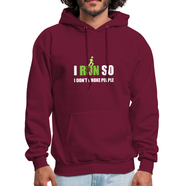 I Run So I Don't Choke People Men's Hoodie - burgundy