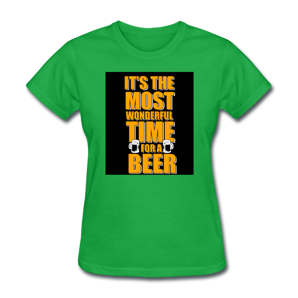 It's The Most Wonderful Time For A Beer Women's T-Shirt - bright green