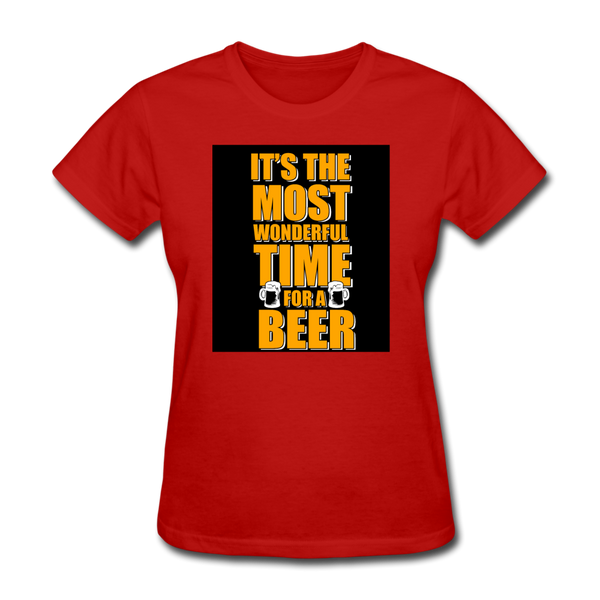 It's The Most Wonderful Time For A Beer Women's T-Shirt - red