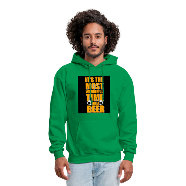 It's The Most Wonderful Time For A Beer Men's Hoodie - kelly green