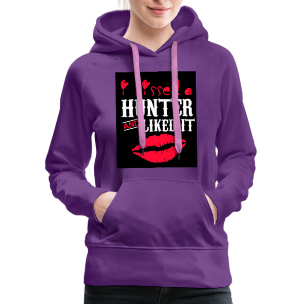 I Kissed A Hunter & Liked It Women’s Premium Hoodie - purple