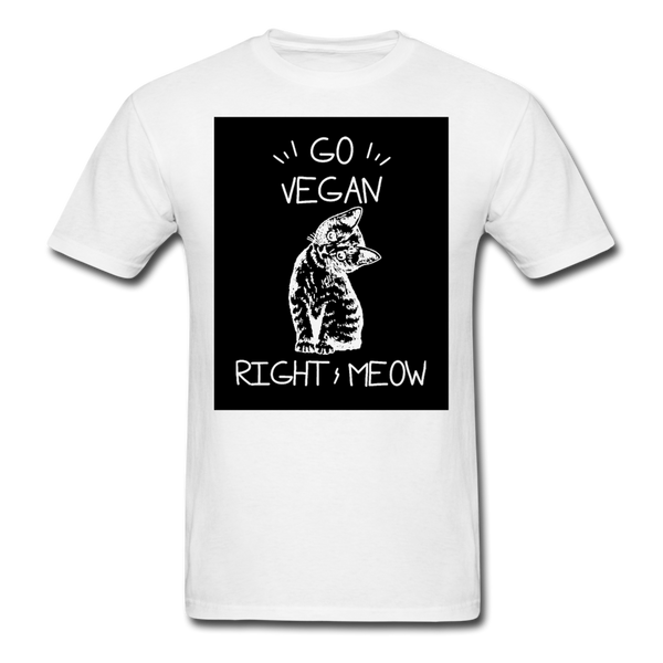 Go Vegan Right Meow Classic T-Shirt - white